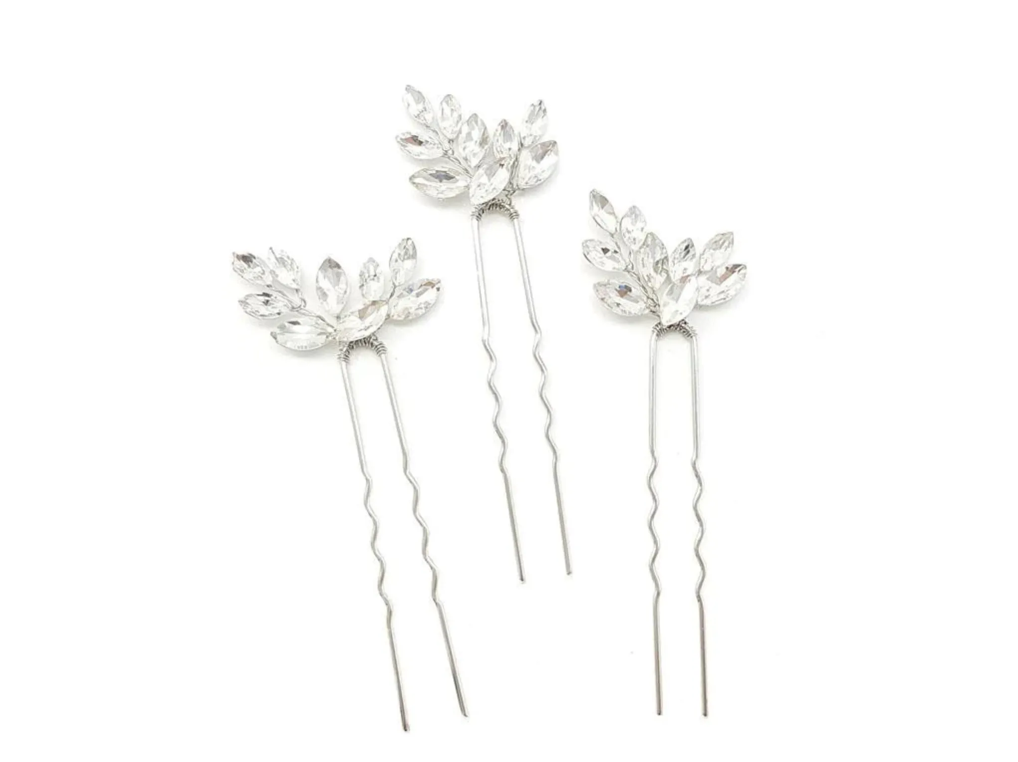 Marquise Crystal Bridal Hair Pin Trio