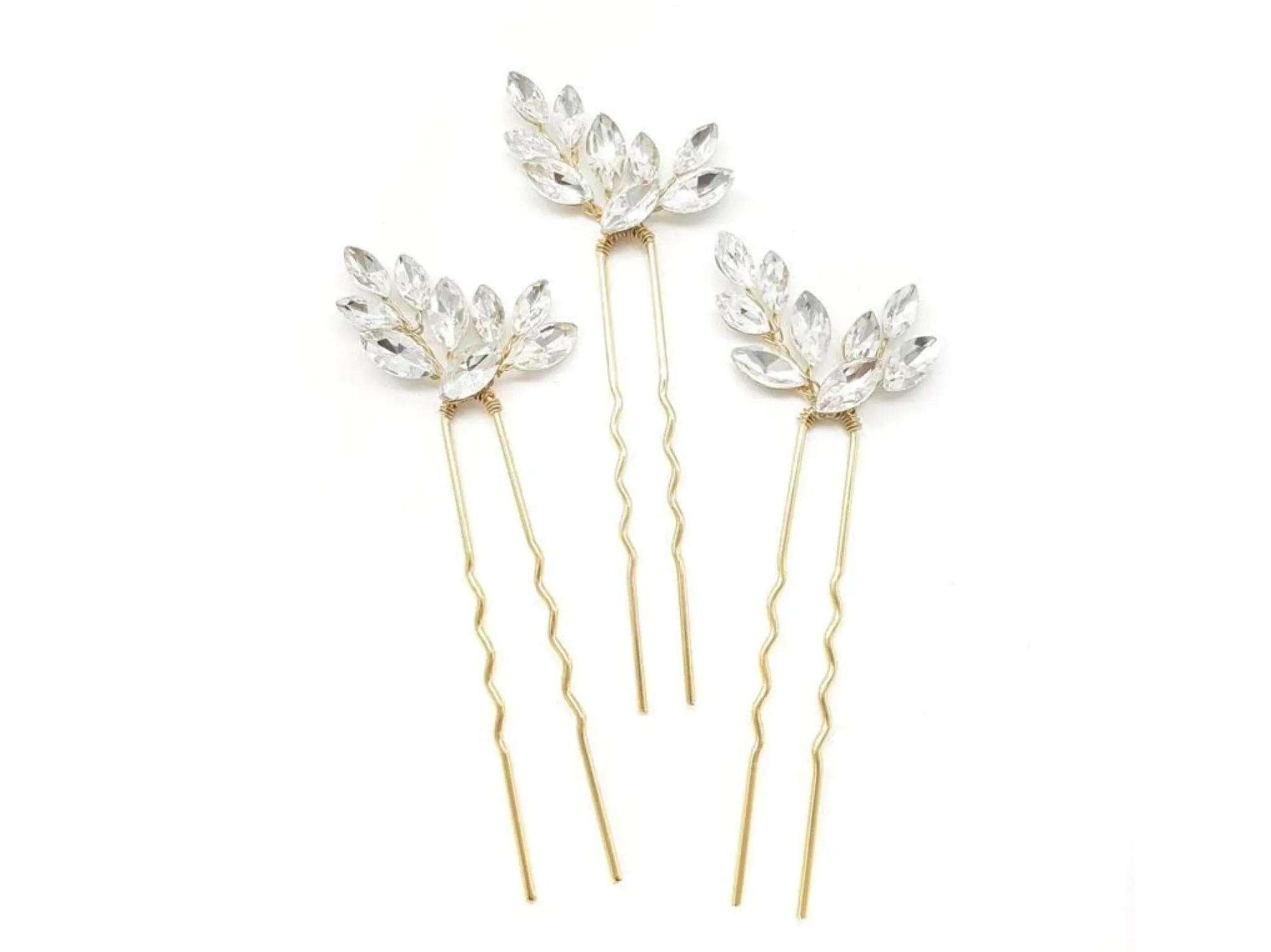 Marquise Crystal Bridal Hair Pin Trio