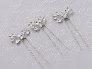 Marquise Crystal Bridal Hair Pin Trio