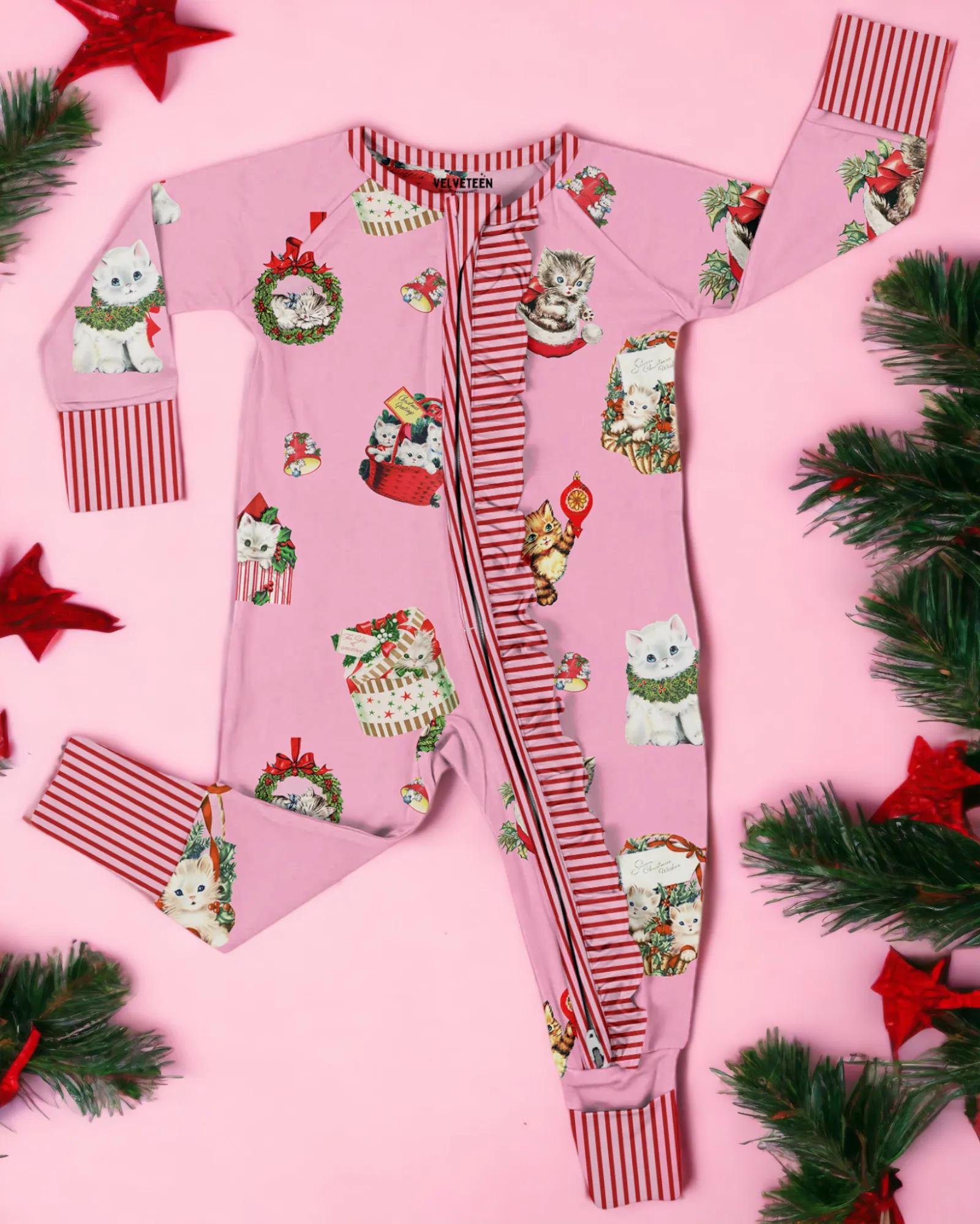 Meowy Kitschmas | Ruffle Bamboo Zippy | Discontinued Style