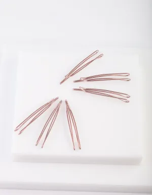 Metallic Pink Hair Pin 6-Pack