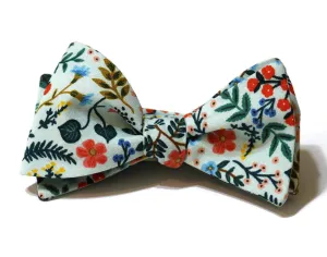 Mint Metallic Wildwood Floral Bow Tie