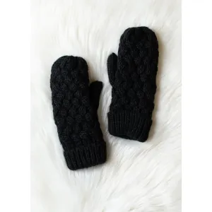 Mittens Knit Black