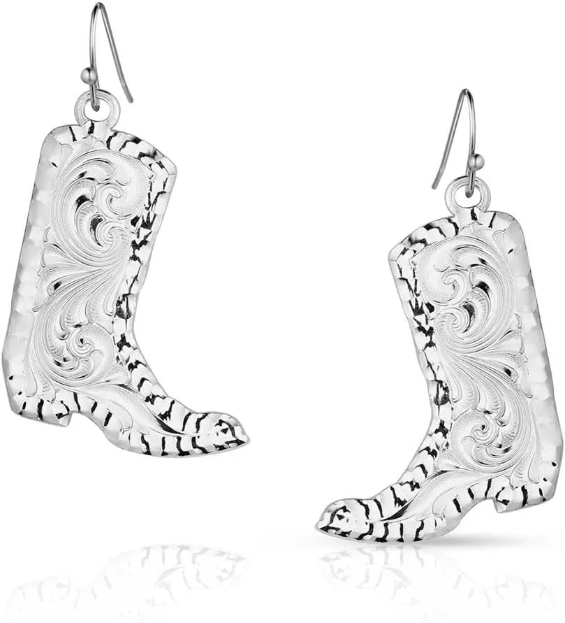 Montana Silversmiths Chiseled Boots Earrings - ER5668