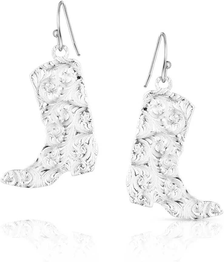 Montana Silversmiths Chiseled Boots Earrings - ER5668