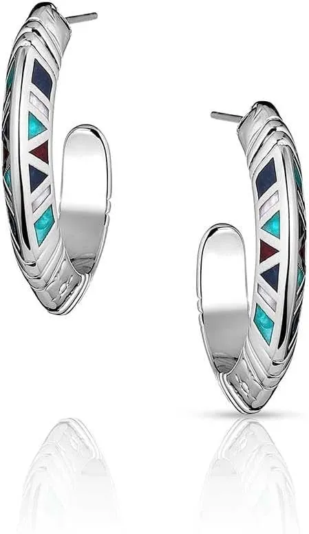 Montana Silversmiths Hidden Mosaic Hoop Earrings - ER5794