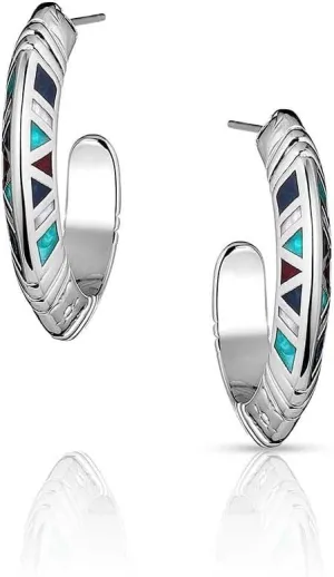 Montana Silversmiths Hidden Mosaic Hoop Earrings - ER5794