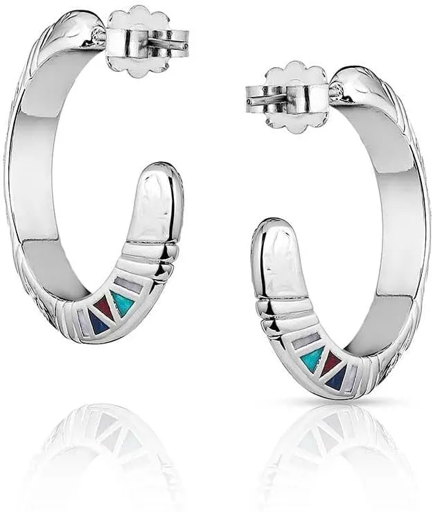 Montana Silversmiths Hidden Mosaic Hoop Earrings - ER5794