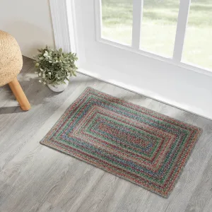 Multi Rectangle Braided Rug 20x30" - with Pad