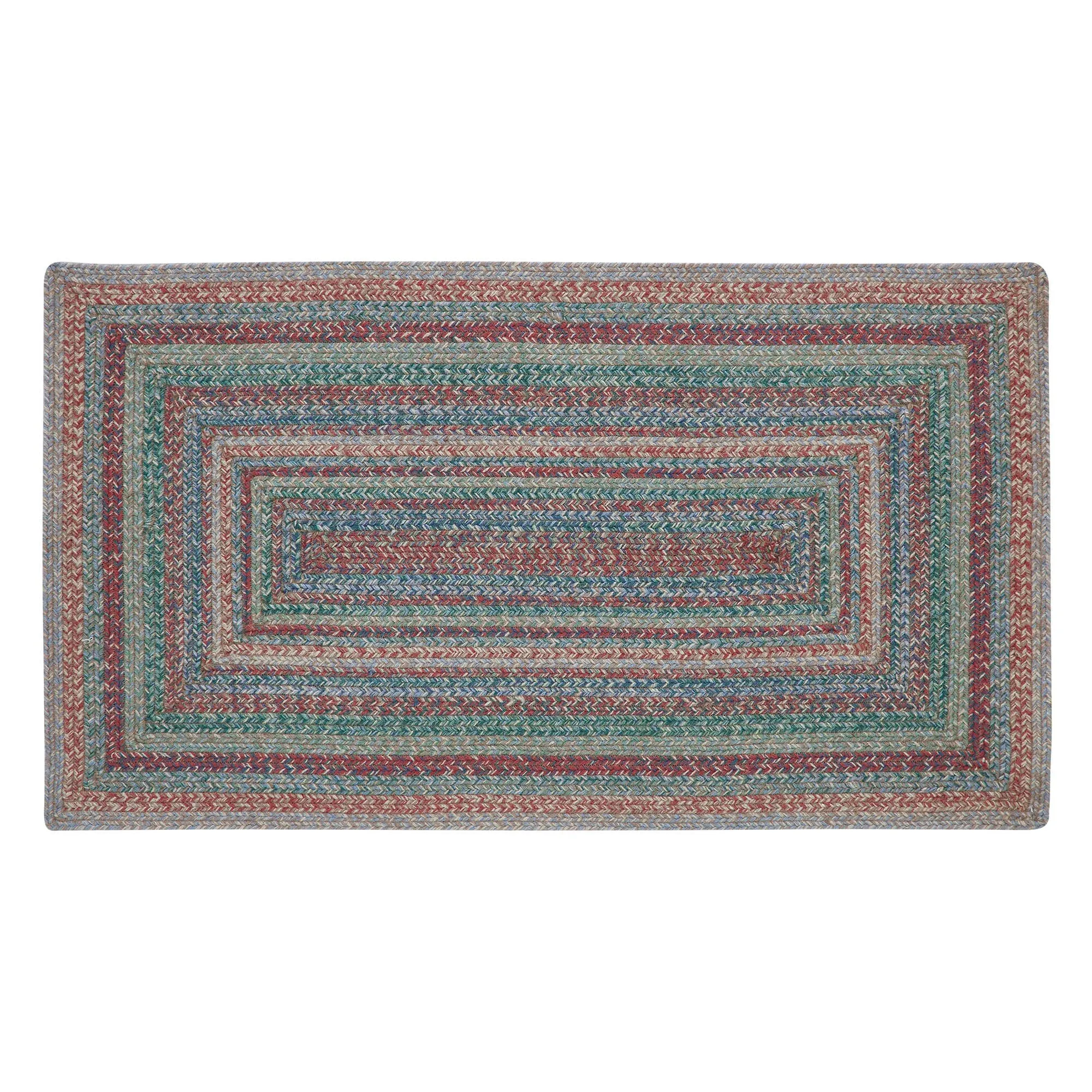 Multi Rectangle Braided Rug 27x48" - with Pad