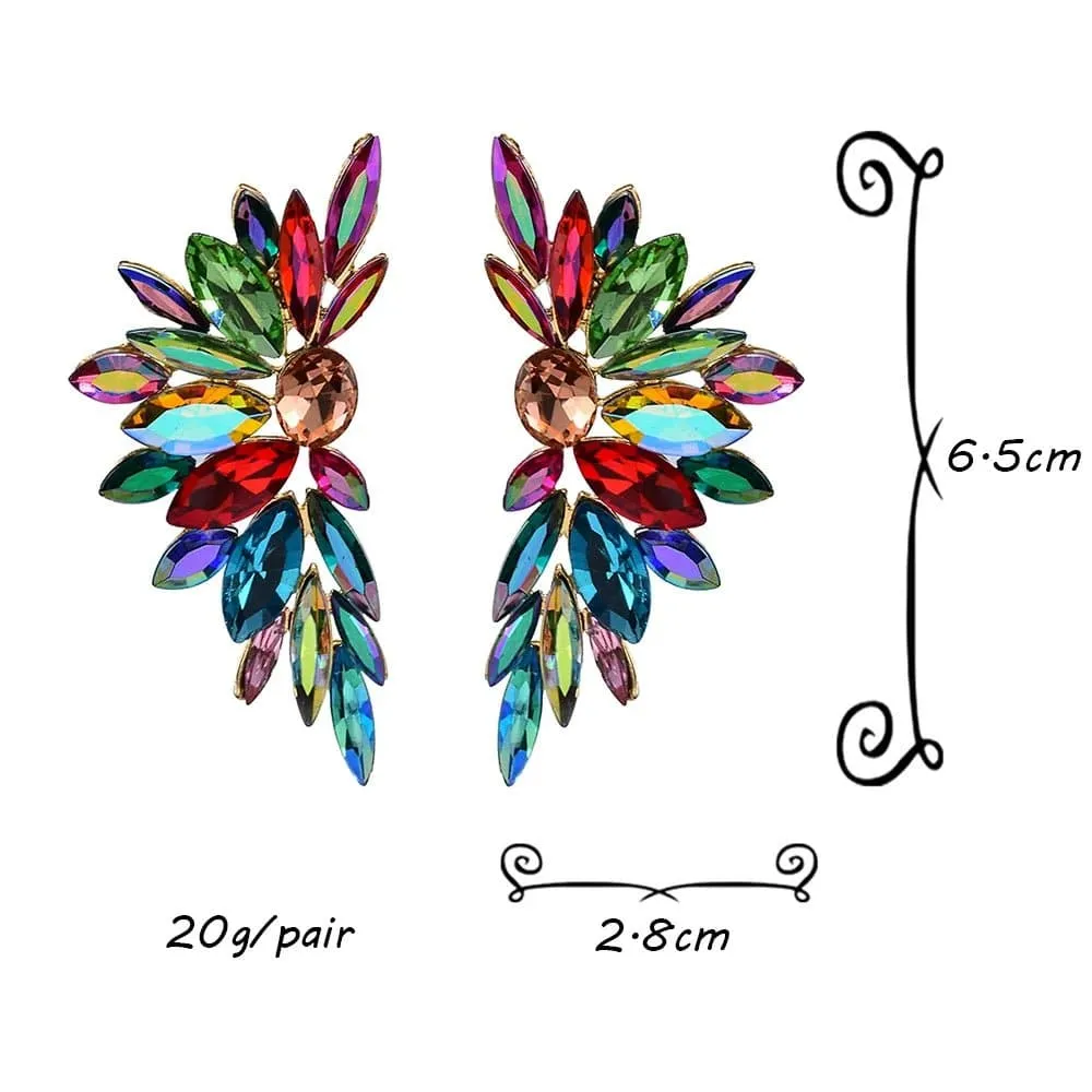 Multicolored Crystal Geometric Drop Earrings - Classic Fashion Jewelry for Women