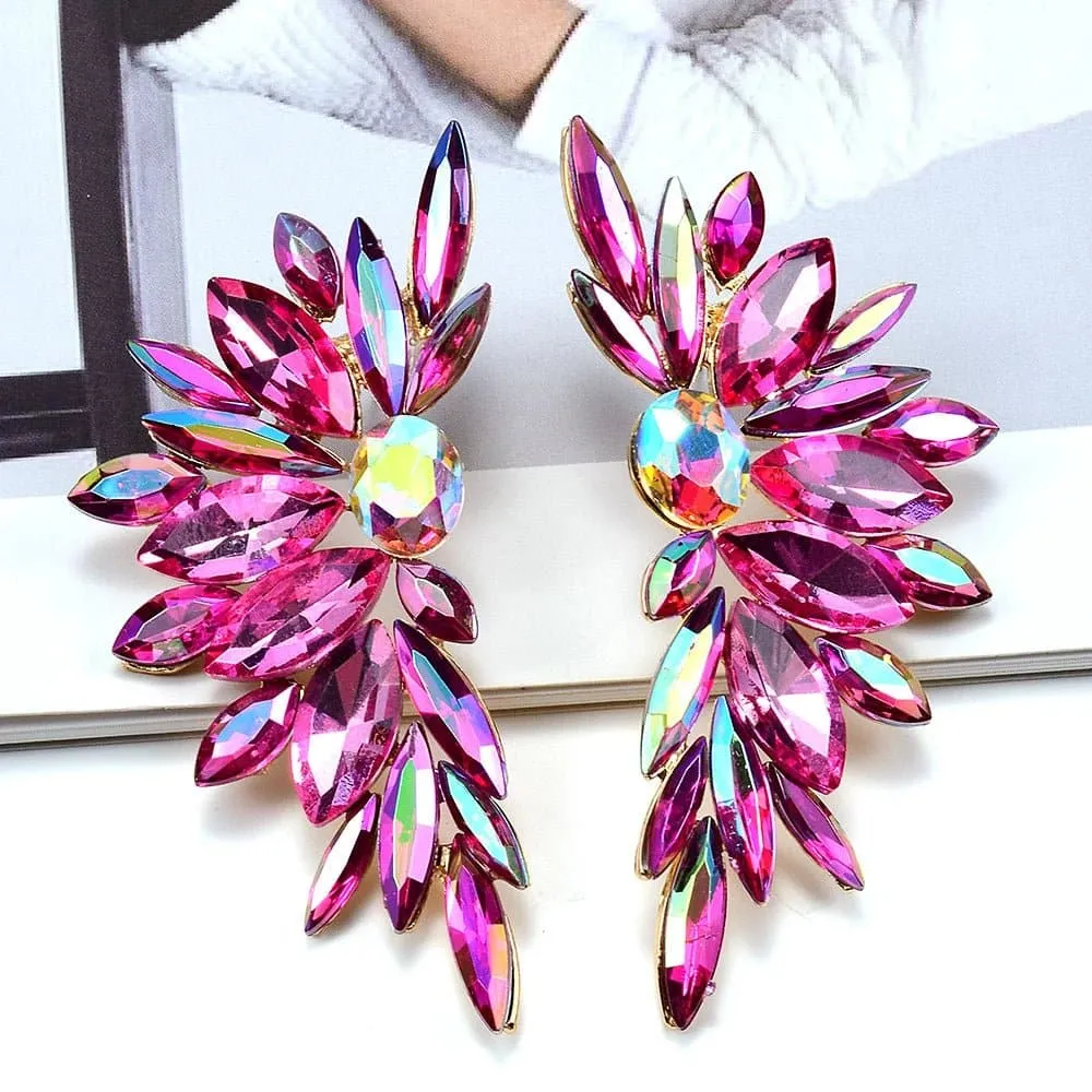 Multicolored Crystal Geometric Drop Earrings - Classic Fashion Jewelry for Women