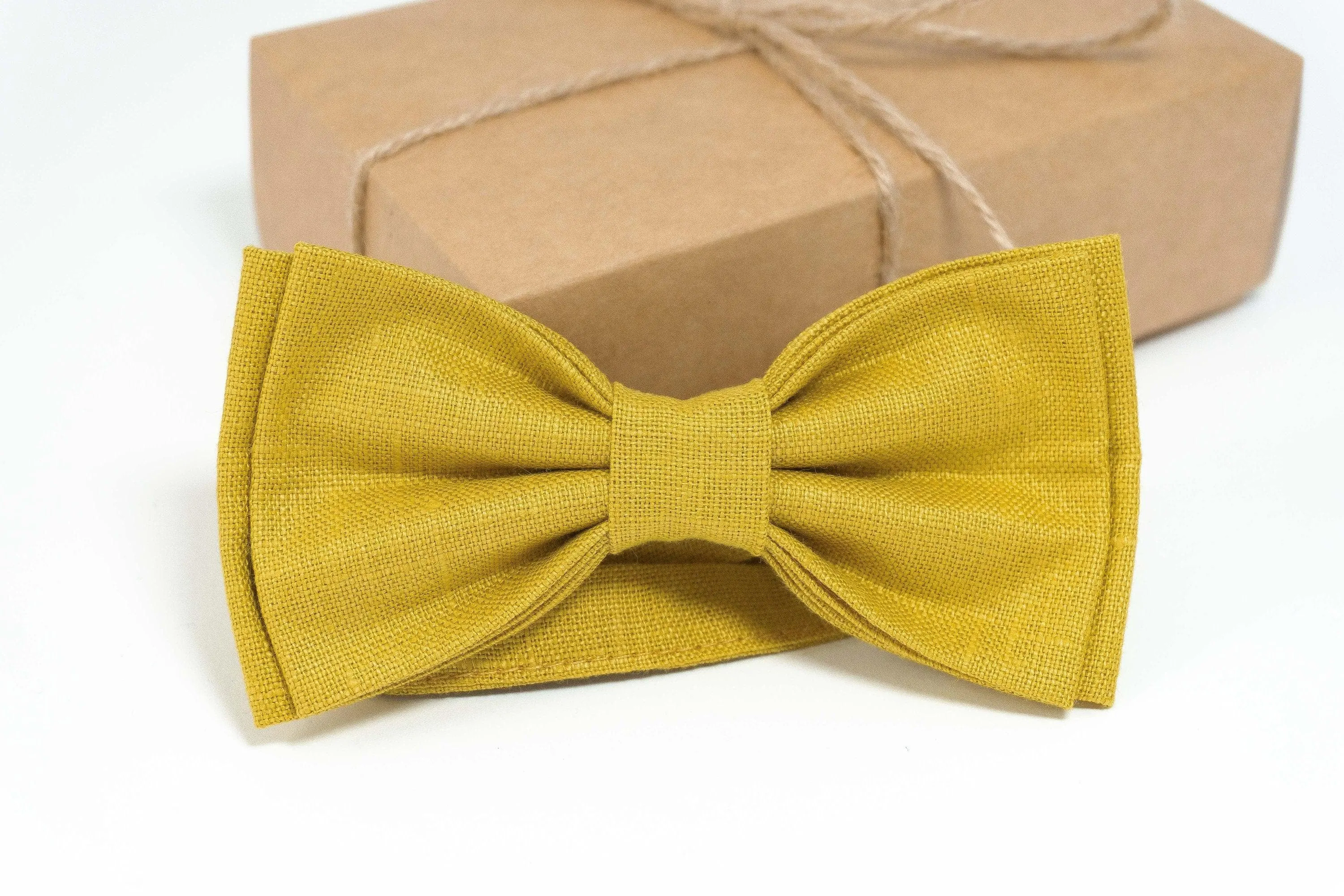 Mustard Yellow pre tied bow ties | Mustard wedding bow tie - wedding ties for groom