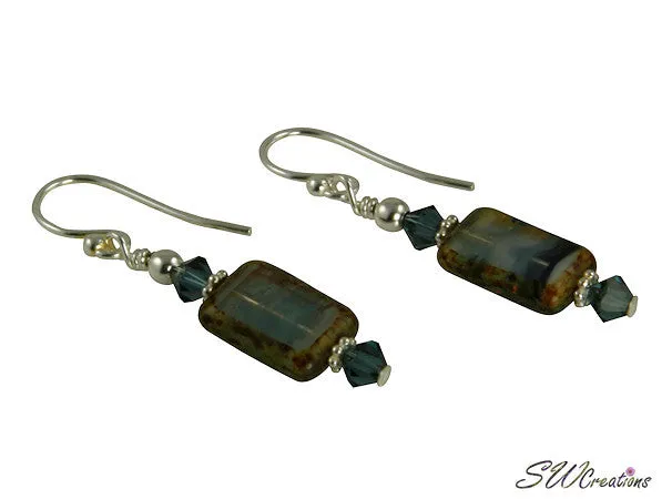 Ocean Mist Window Glass Beaded Earrings