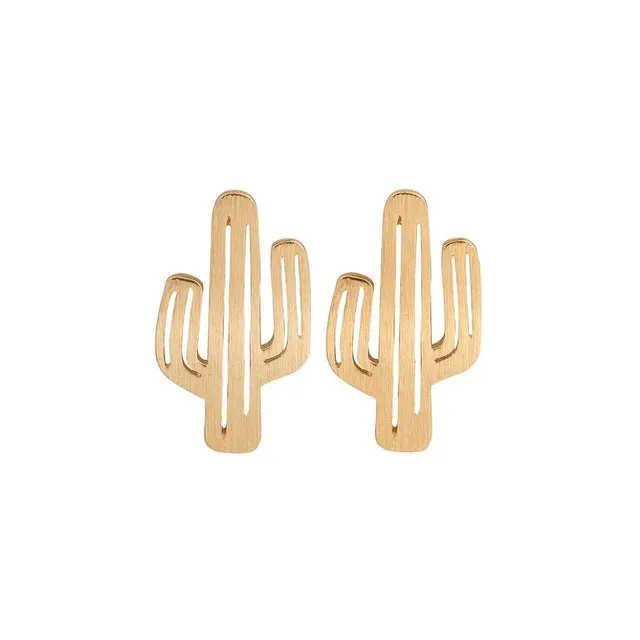 Oly2u 2017 New Fashion Cactus Post Earrings for Women Small Cactus Stud Earrings Party Gift ED122