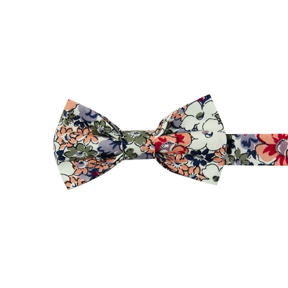 Orange Pansy Bow Tie (Pre-Tied)