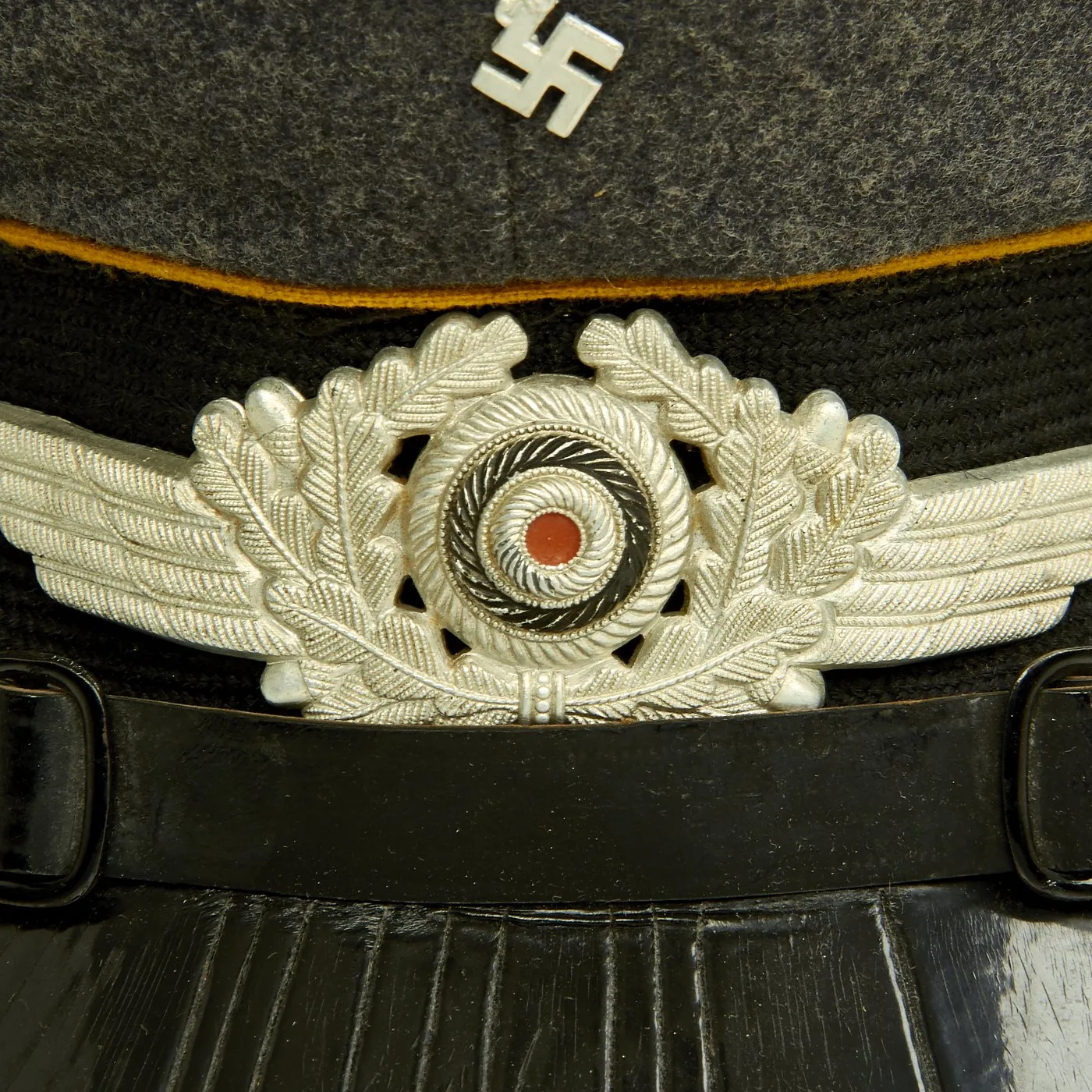 Original German WWII 1936 dated Luftwaffe Flight Branch EM-NCO Visor Cap by Gebrüder Alm - Size 55 1/2