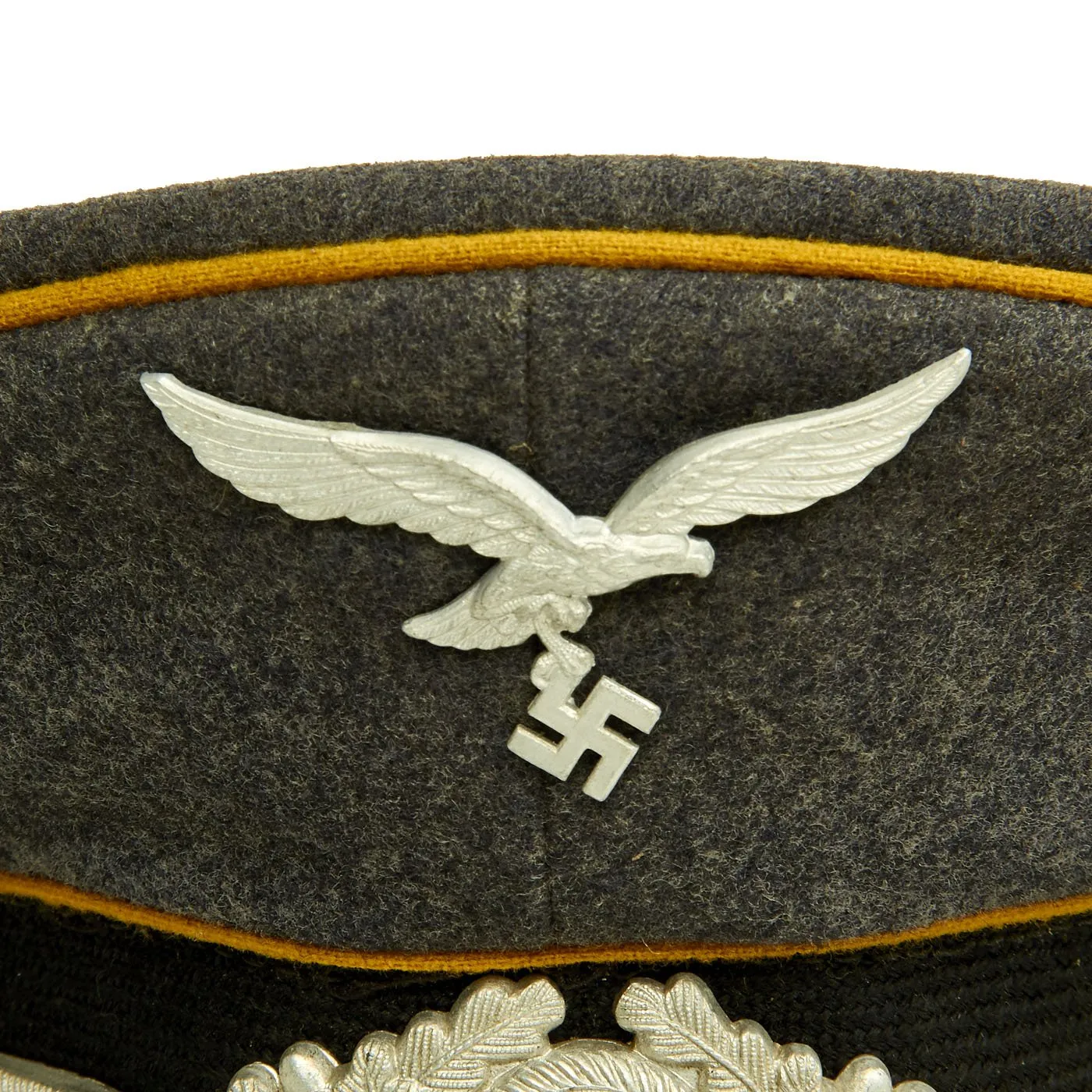 Original German WWII 1936 dated Luftwaffe Flight Branch EM-NCO Visor Cap by Gebrüder Alm - Size 55 1/2