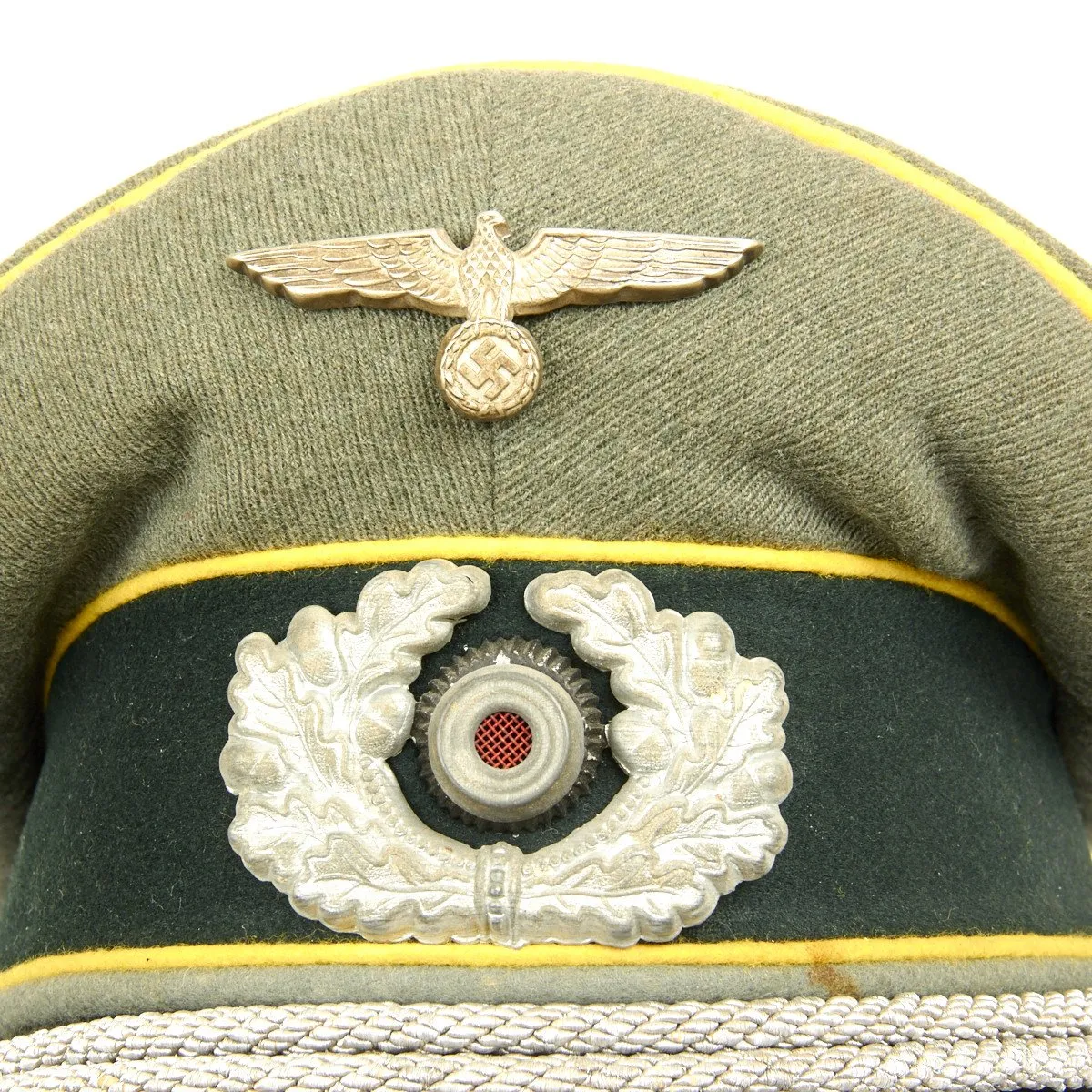 Original German WWII Heer Signal Corps Officer Visor Cap by Erel (Double Marked)