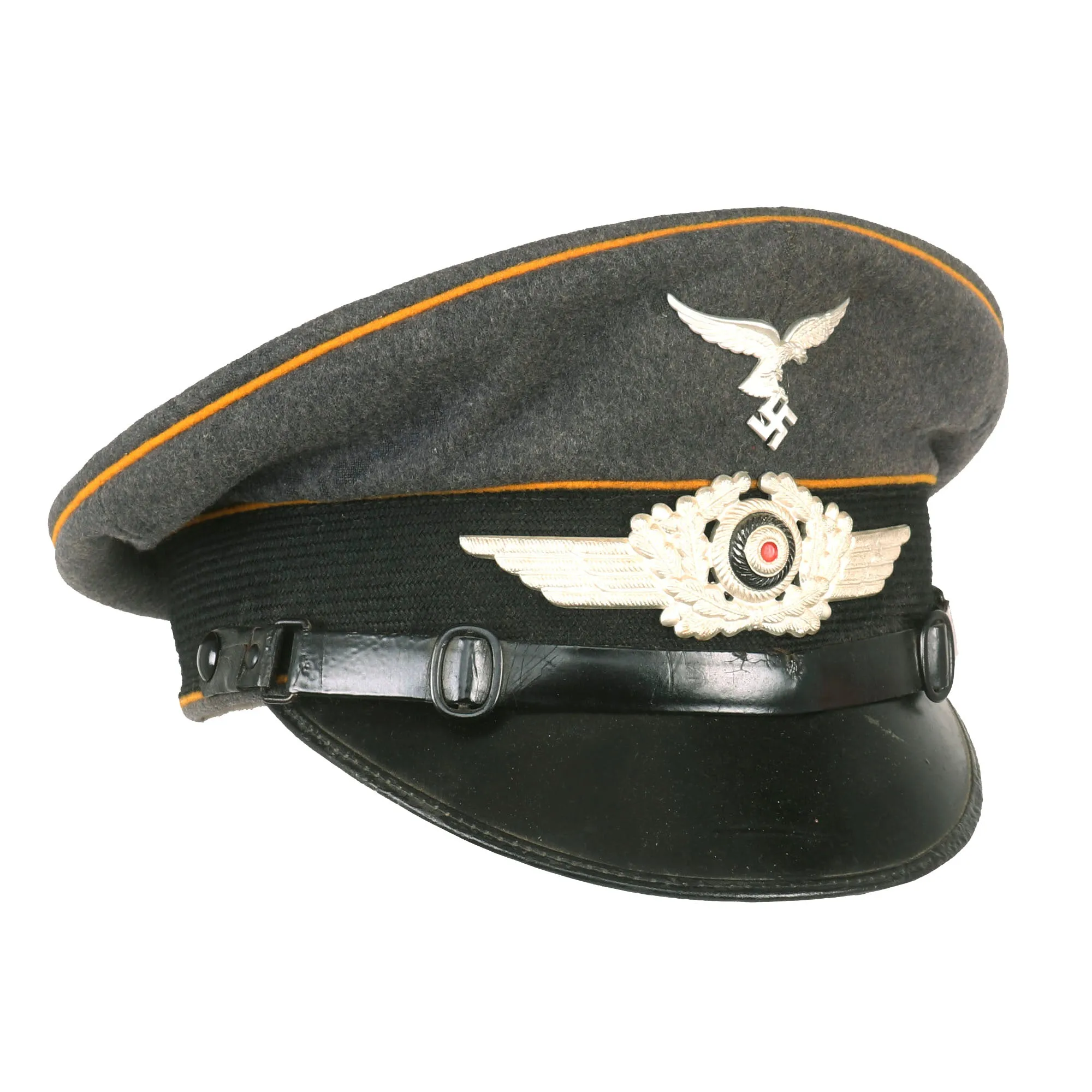 Original German WWII Luftwaffe Flight Branch 1937 Dated EM/NCO Schirmmütze Visor Crush Cap by Emil Schebeler - Size 56cm