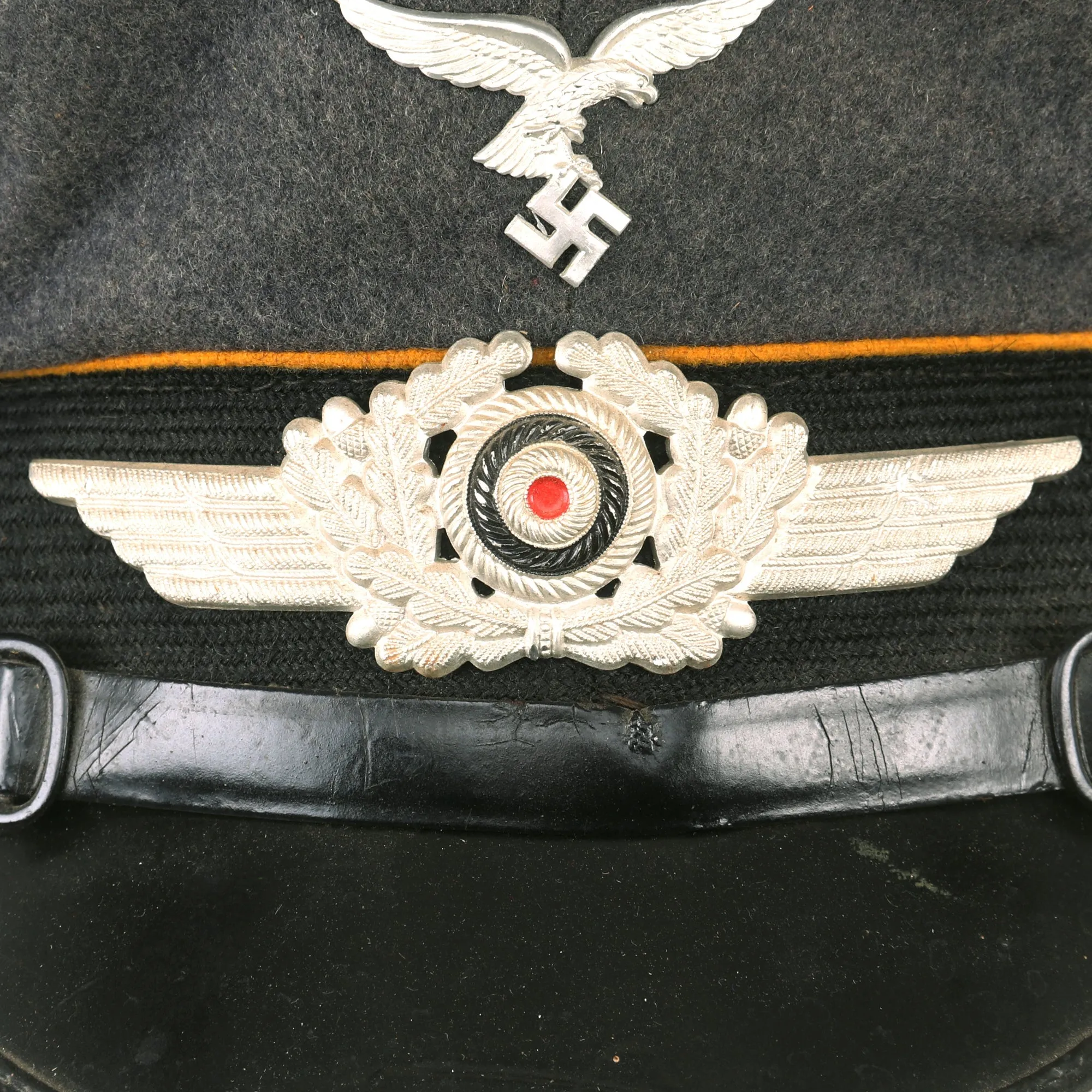 Original German WWII Luftwaffe Flight Branch 1937 Dated EM/NCO Schirmmütze Visor Crush Cap by Emil Schebeler - Size 56cm