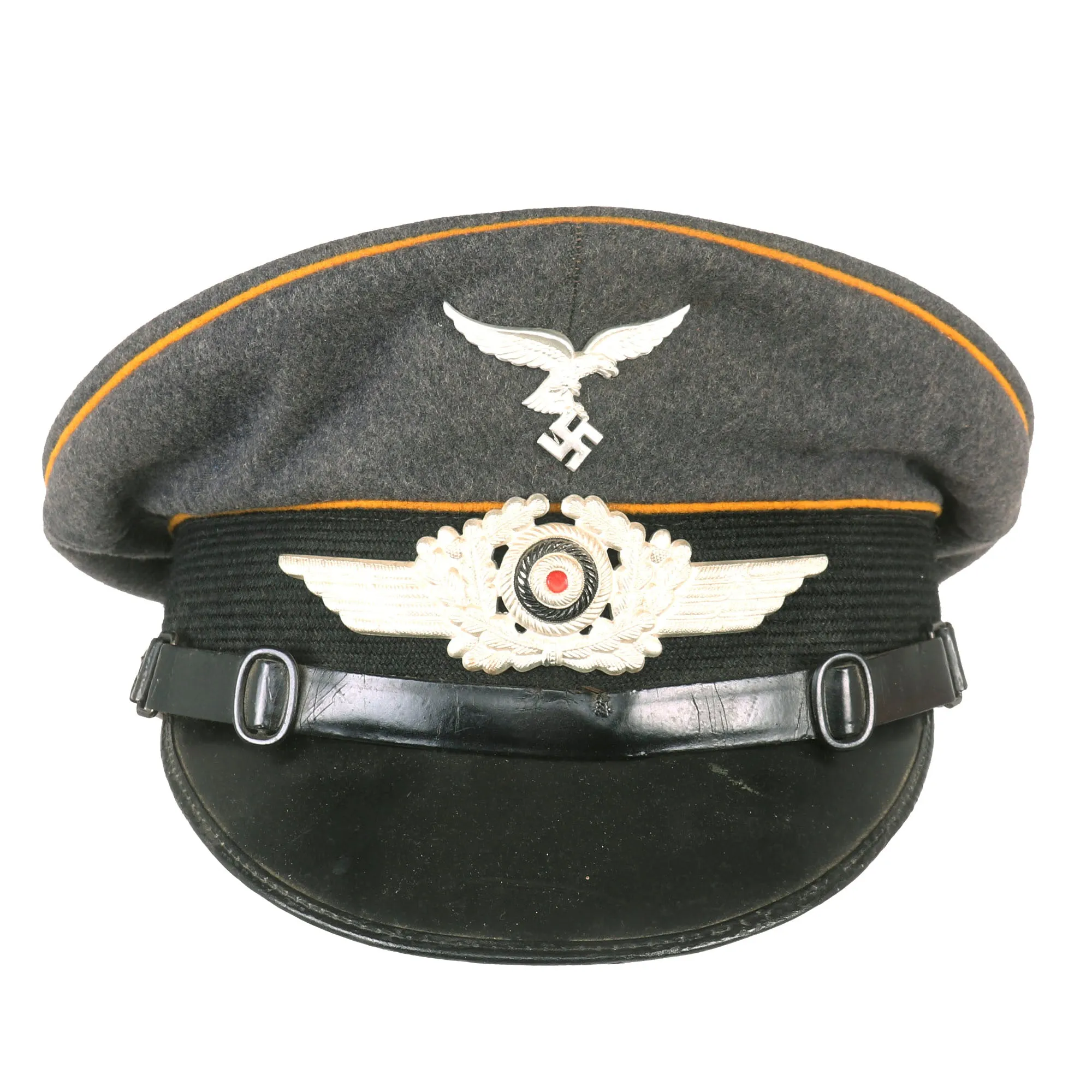 Original German WWII Luftwaffe Flight Branch 1937 Dated EM/NCO Schirmmütze Visor Crush Cap by Emil Schebeler - Size 56cm