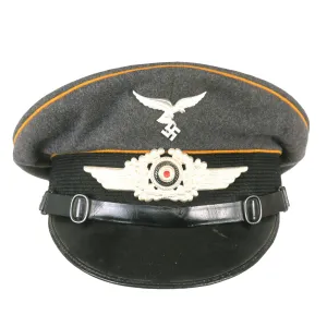 Original German WWII Luftwaffe Flight Branch 1937 Dated EM/NCO Schirmmütze Visor Crush Cap by Emil Schebeler - Size 56cm