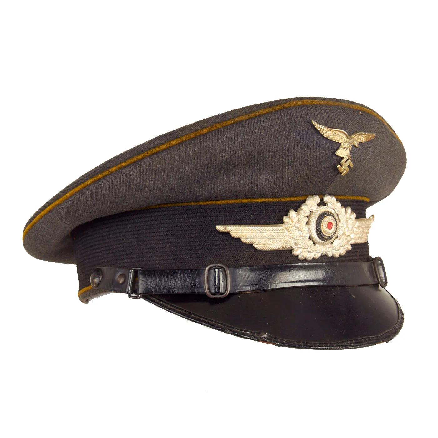 Original German WWII Luftwaffe Flight Branch EM/NCO Schirmmütze Visor Cap