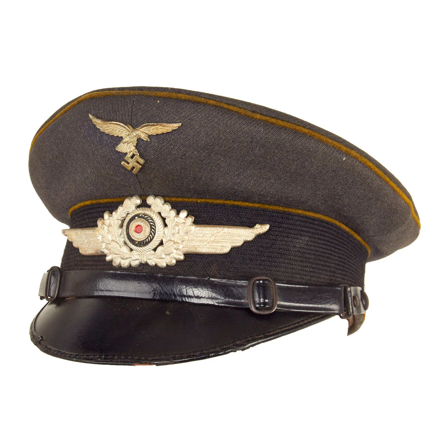 Original German WWII Luftwaffe Flight Branch EM/NCO Schirmmütze Visor Cap