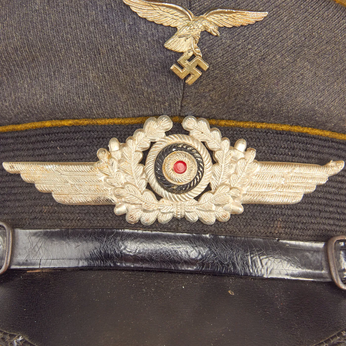 Original German WWII Luftwaffe Flight Branch EM/NCO Schirmmütze Visor Cap