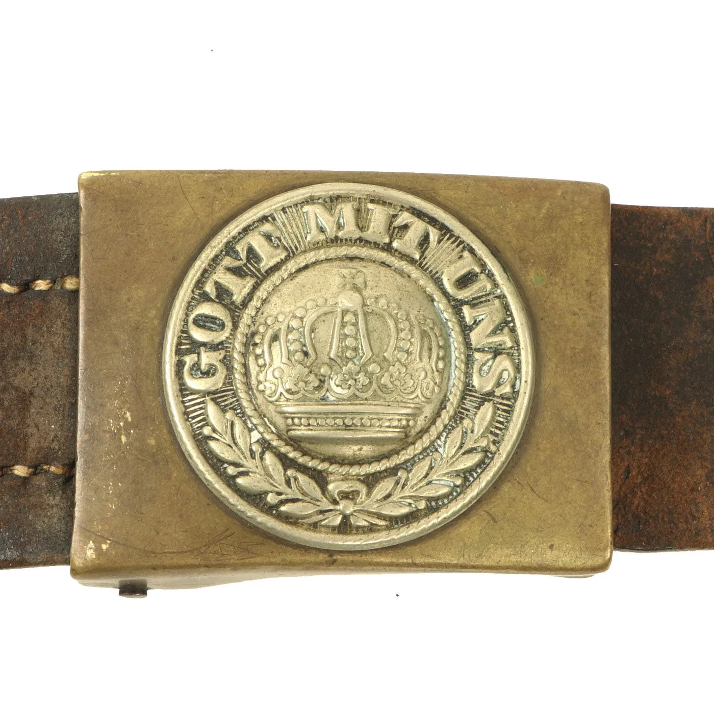 Original Imperial German WWI Hate Belt with Gott Mit Uns Prussian Buckle & 46 Attached Items