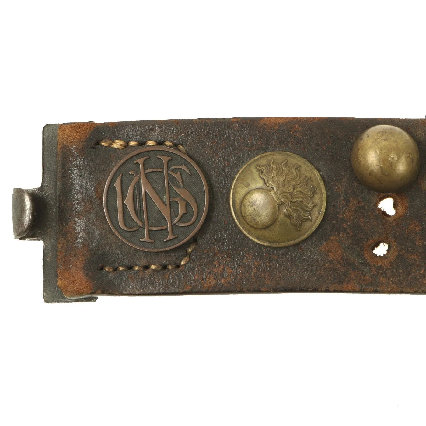 Original Imperial German WWI Hate Belt with Gott Mit Uns Prussian Buckle & 46 Attached Items