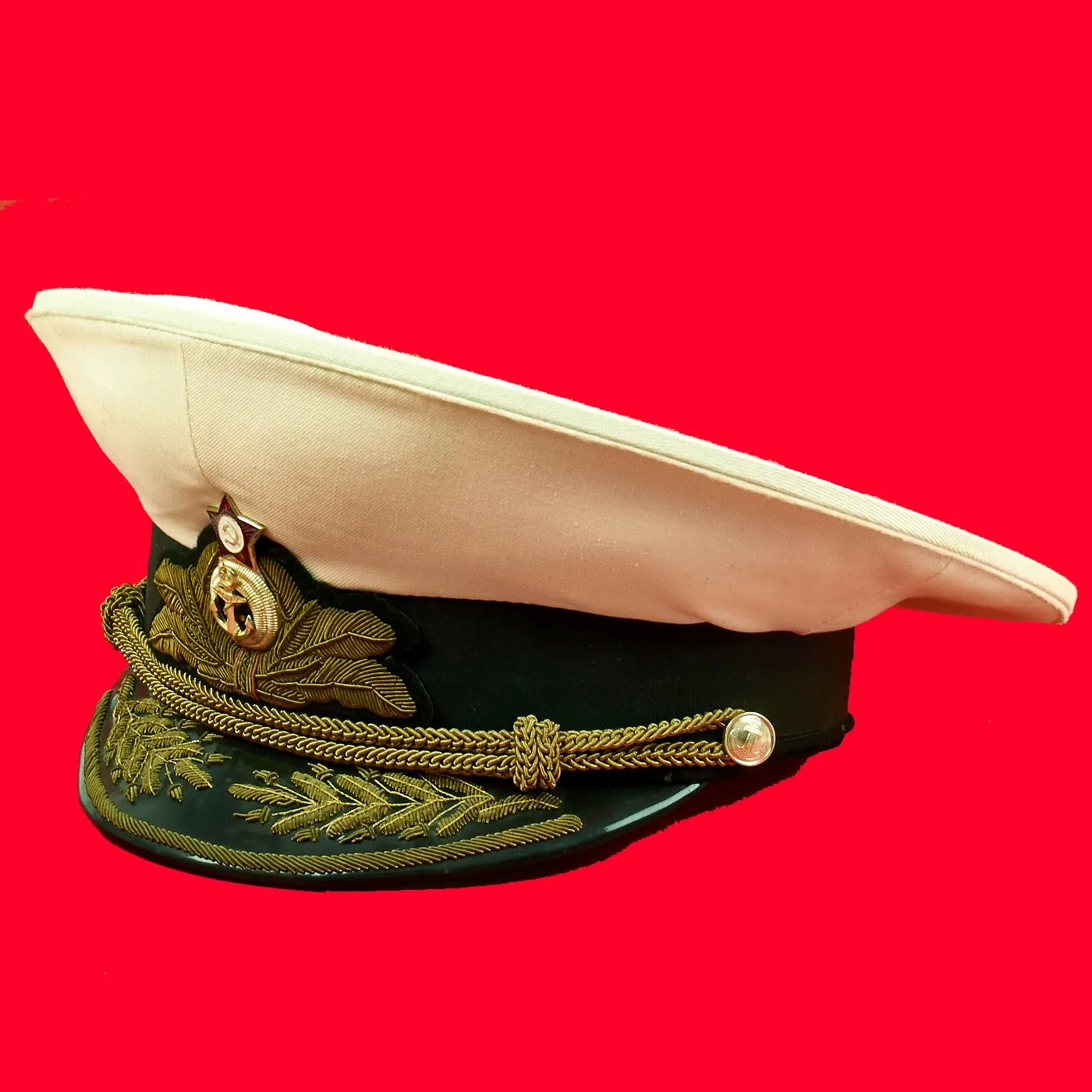 Original Soviet Russian Cold War Navy Admiral's Visor Hat - Size 60