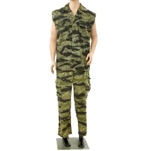 Original U.S. Vietnam War MACV-SOG Special Forces Tiger Stripe Camouflage Fatigue Vest with Trousers