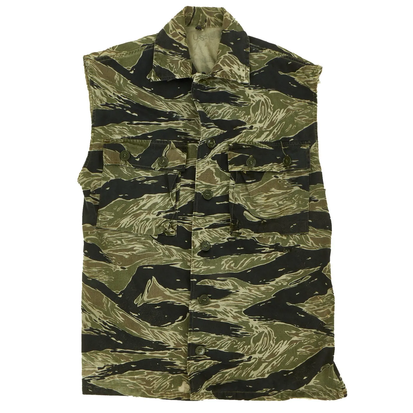 Original U.S. Vietnam War MACV-SOG Special Forces Tiger Stripe Camouflage Fatigue Vest with Trousers