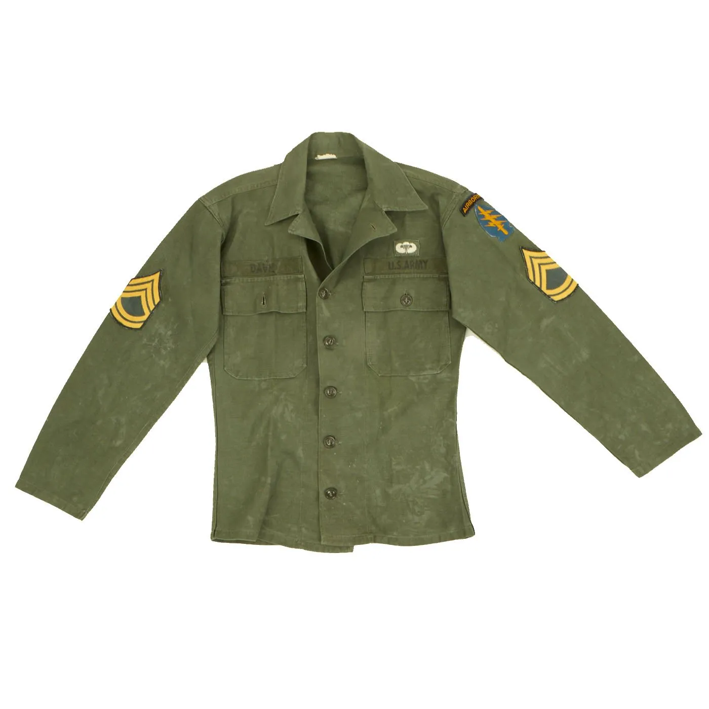 Original U.S. Vietnam War Named Green Beret Special Forces Airborne Ranger Uniform - Davis