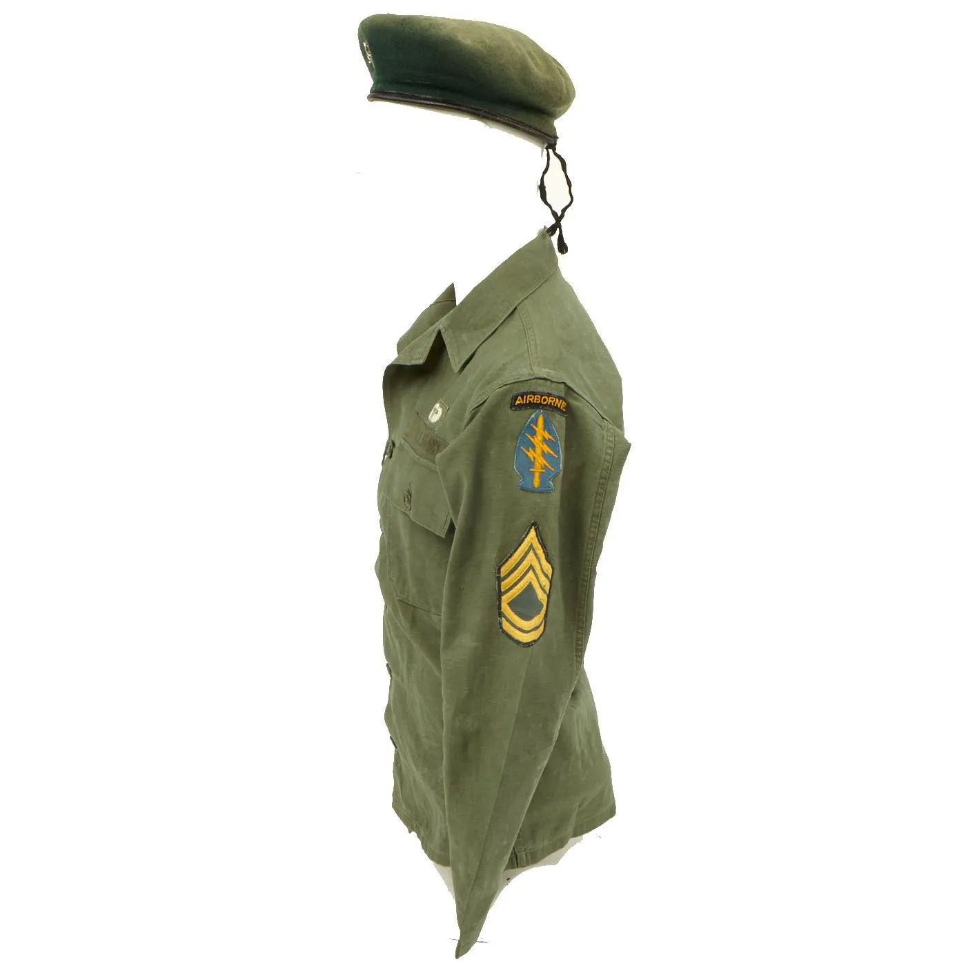 Original U.S. Vietnam War Named Green Beret Special Forces Airborne Ranger Uniform - Davis