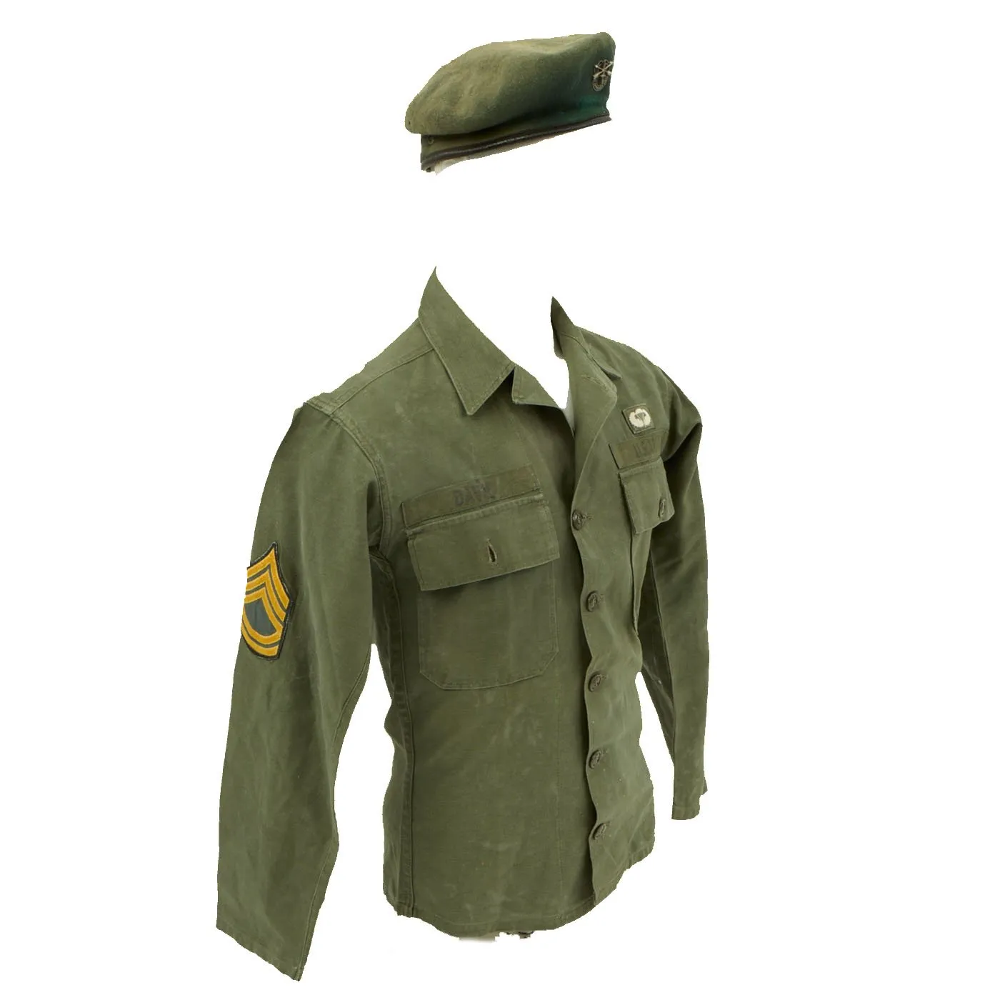 Original U.S. Vietnam War Named Green Beret Special Forces Airborne Ranger Uniform - Davis