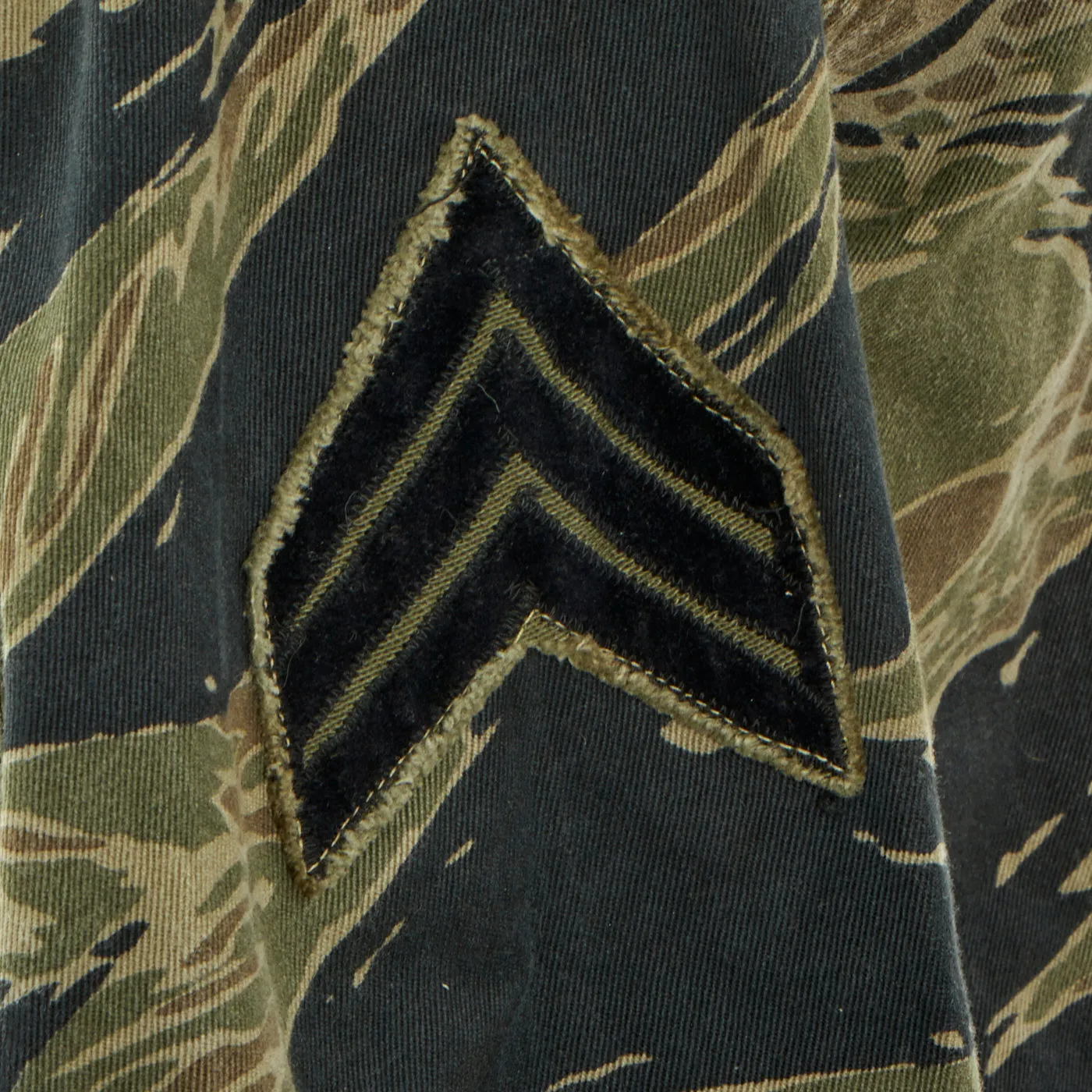 Original U.S. Vietnam War Special Forces Tiger Stripe "Tadpole" Camouflage Fatigue Uniform Shirt- ARVN Advisor