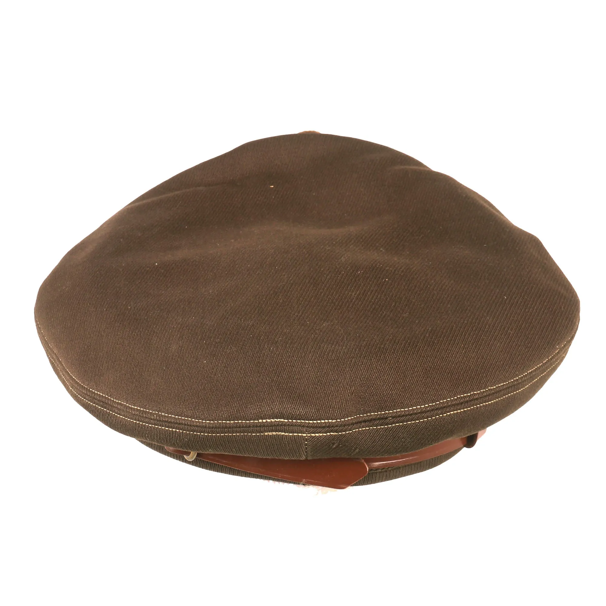 Original U.S. WWII Army Air Force Officer Crusher Cap With Rear Chin Strap by Flight Ace