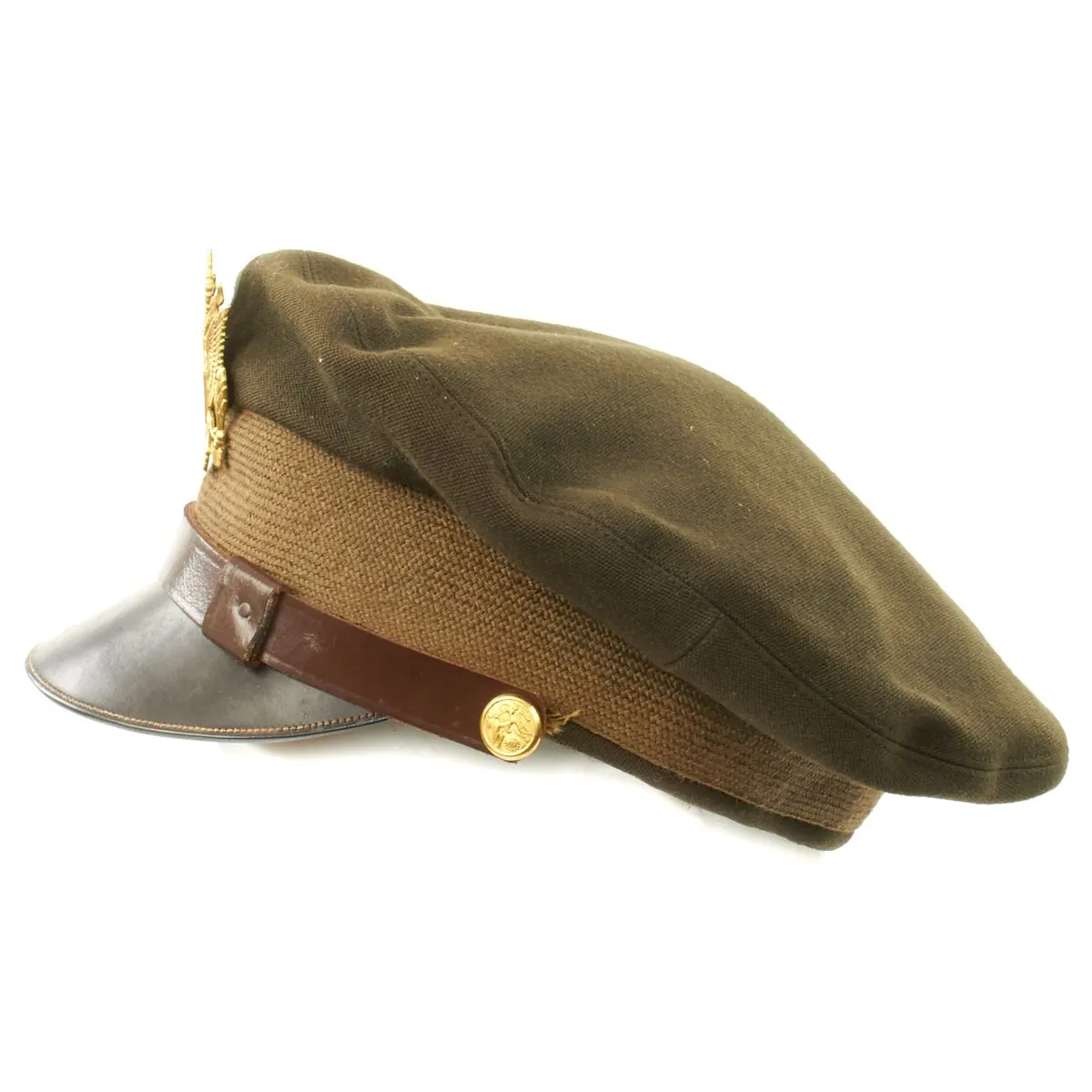 Original U.S. WWII USAAF Officer OD Green Crush Cap by Simpsons of Piccadilly, London - size 7 1/8