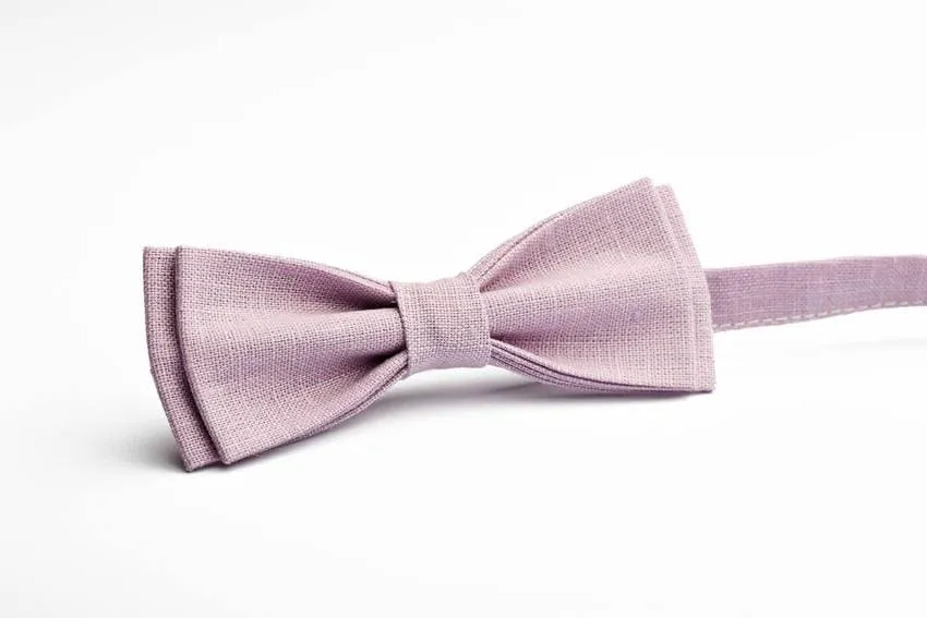 Pale Purple Pre-Tied Bow Ties for Men | Eco-Friendly Linen Wedding Ties