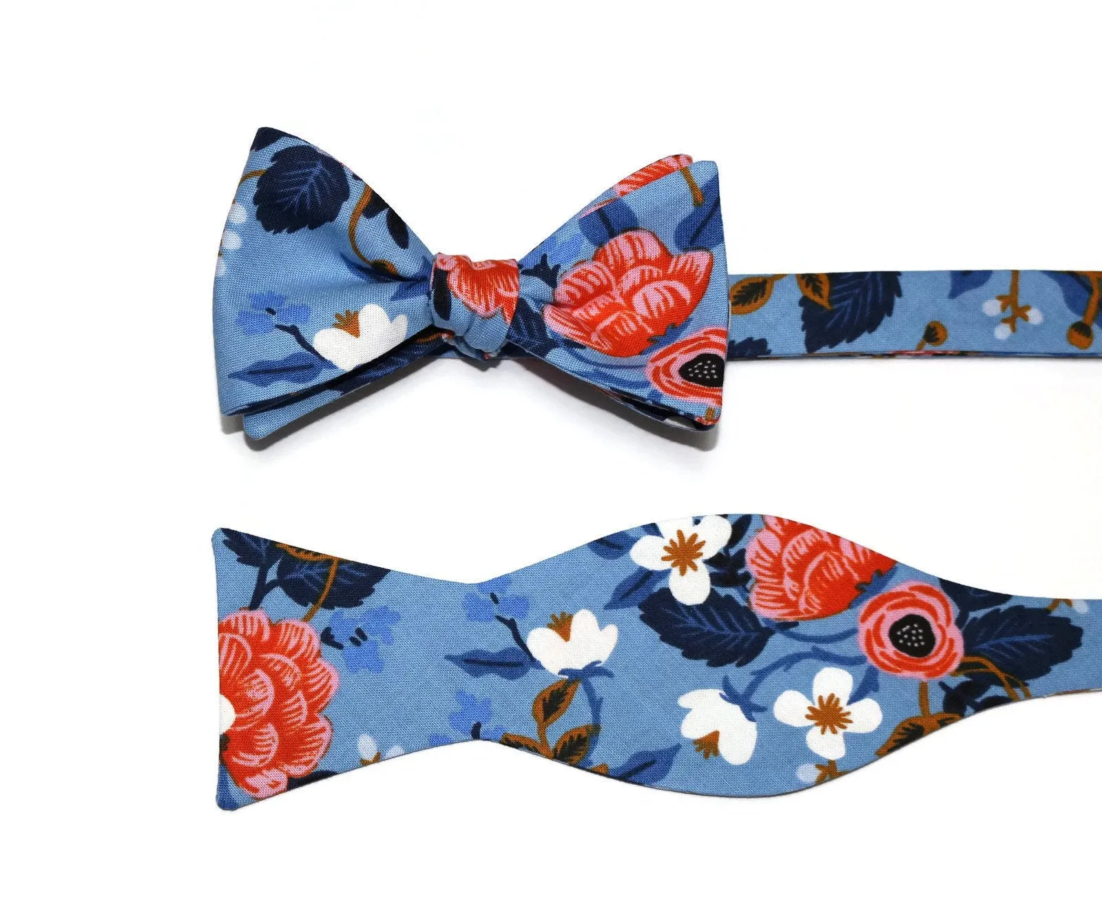 Periwinkle Birch Floral Bow Tie