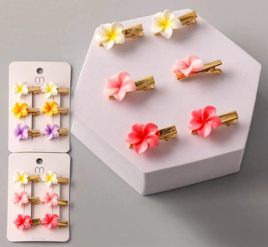 Plumeria Flower Mini Hair Clip 13058 (12 units)