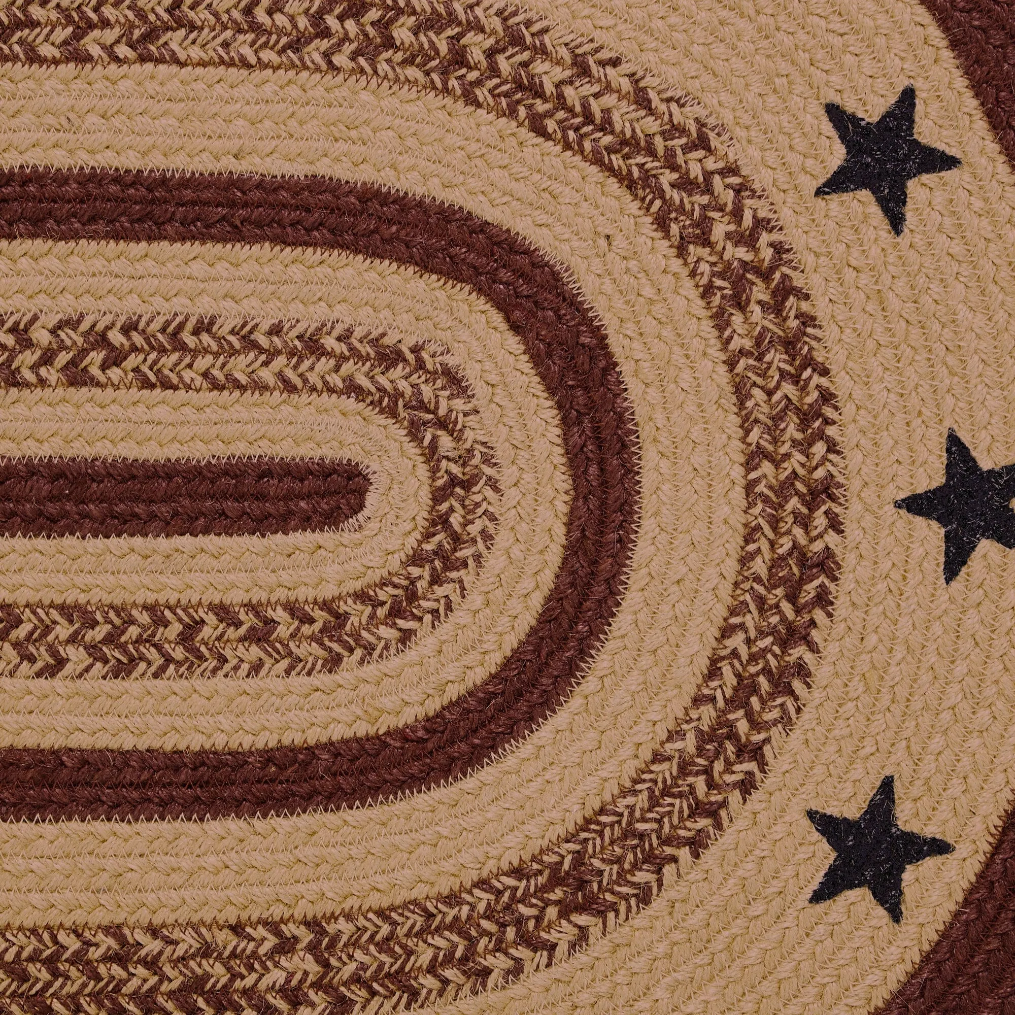 Potomac Stencil Star Oval Braided Rug 24x36" - with Pad