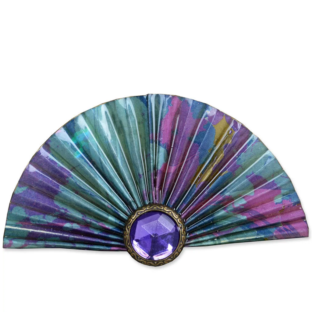 Purple/Green Fan Brooch