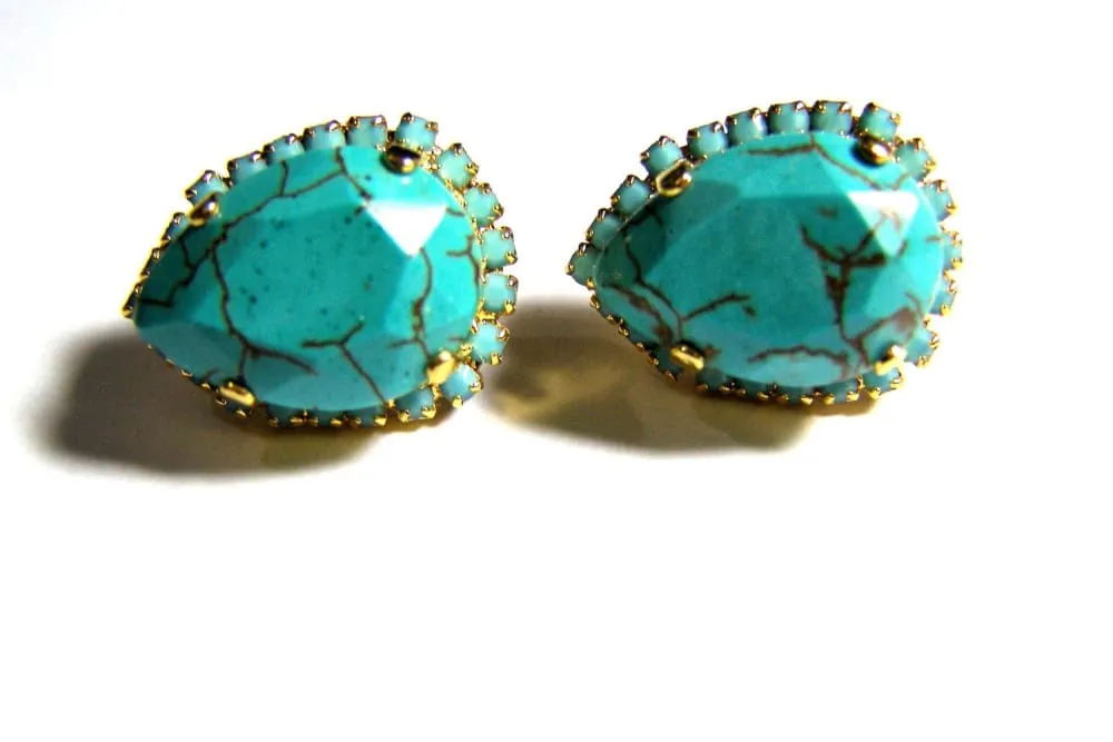 Real turquoise earrings.