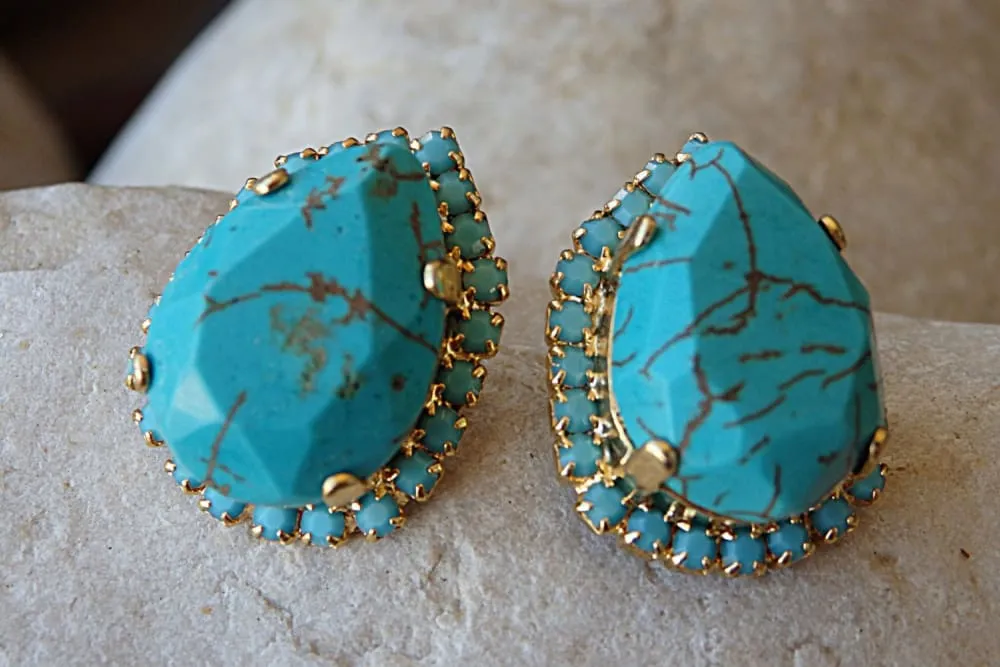 Real turquoise earrings.