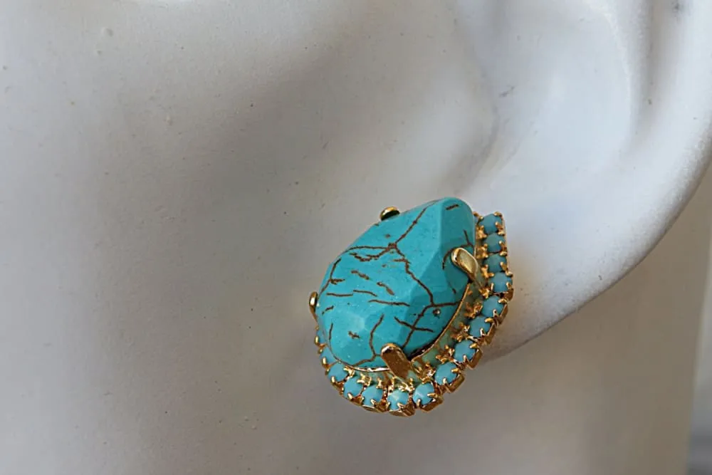 Real turquoise earrings.