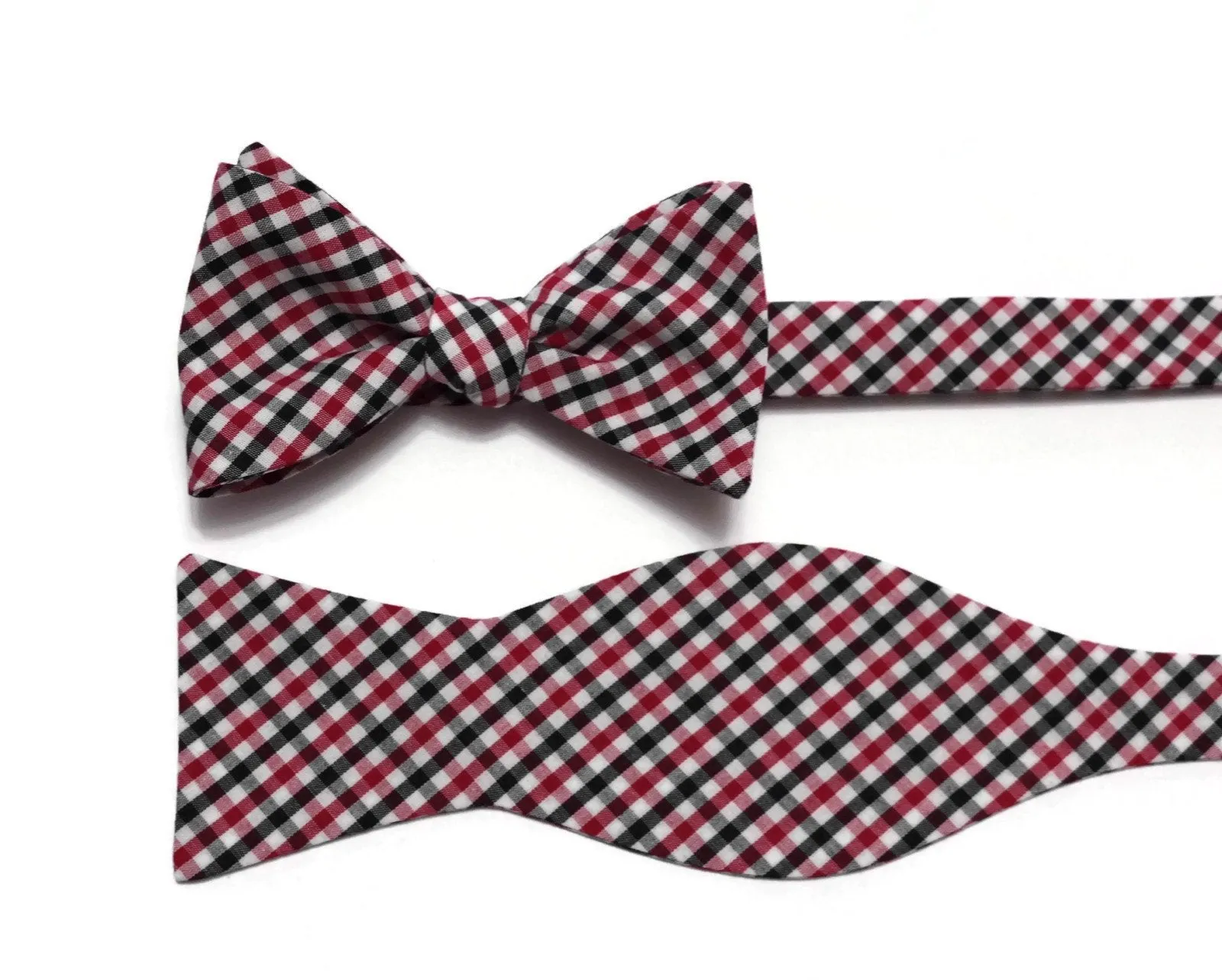 Red & Black Tattersall Check Bow Tie